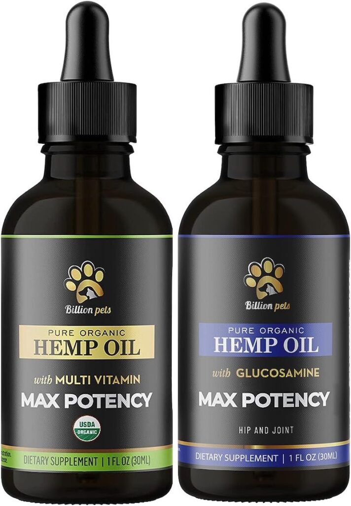 Billion Pets Hemp Oil for Dogs and Cats - Hip and Joint Pain - Calming Drops for Pets